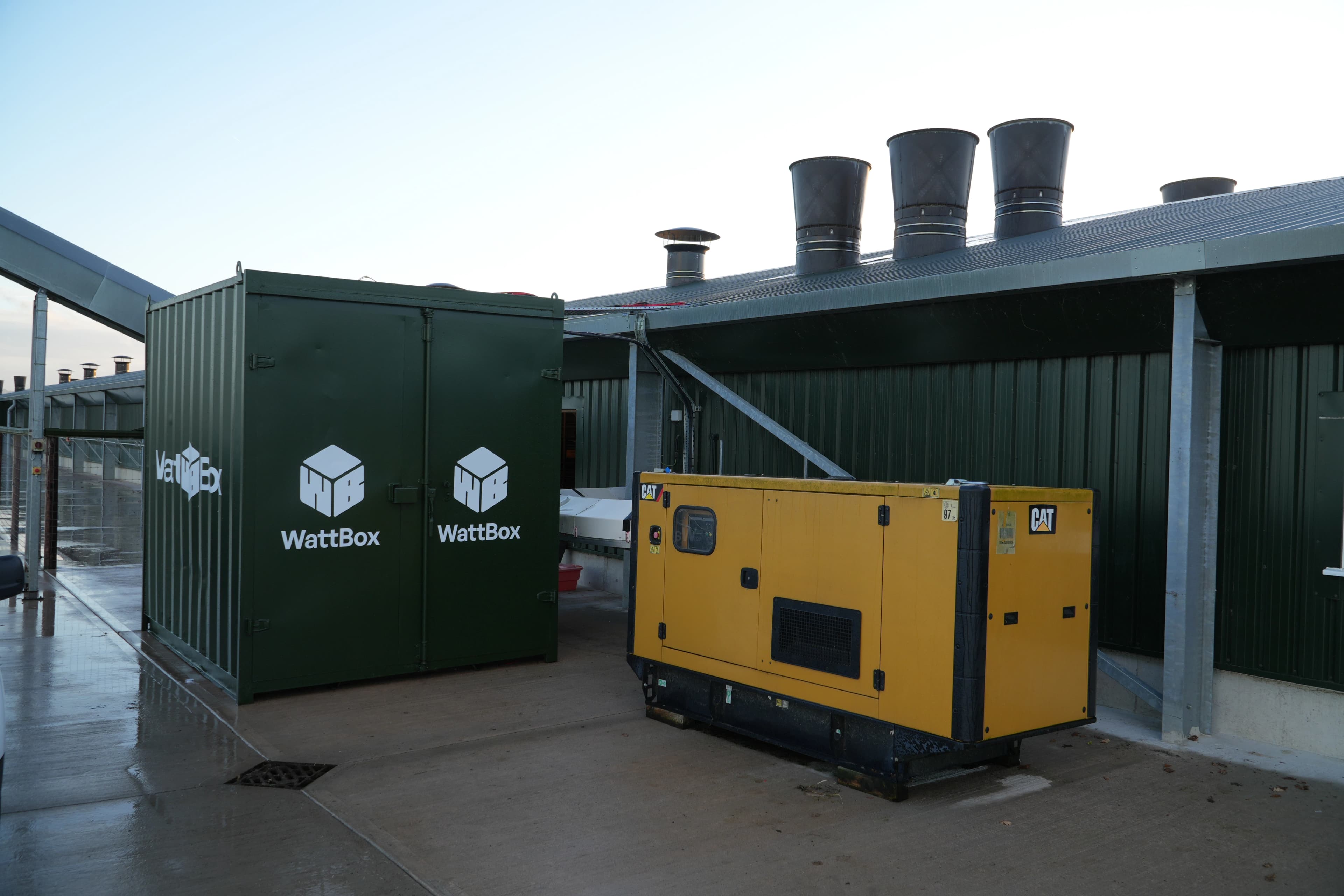 WattBox containerised battery storage system installed on a farm